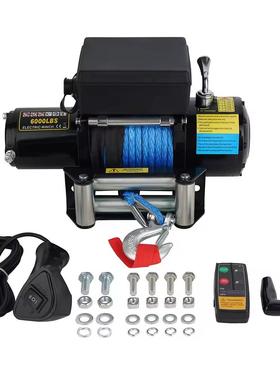 工厂价12v/24v6000磅尼龙绳绞盘