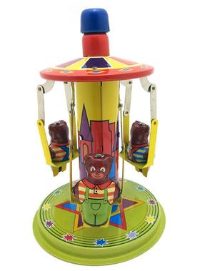 MM101快乐转盘铁皮旋转飞船摄影道具创意礼品摆件铁皮玩具