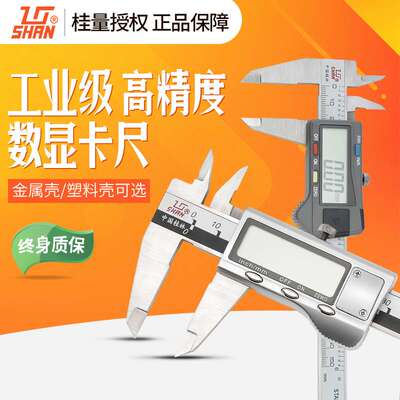 桂量桂林不锈钢高精度电子数显游标卡尺塑料200mm配件 数显卡尺
