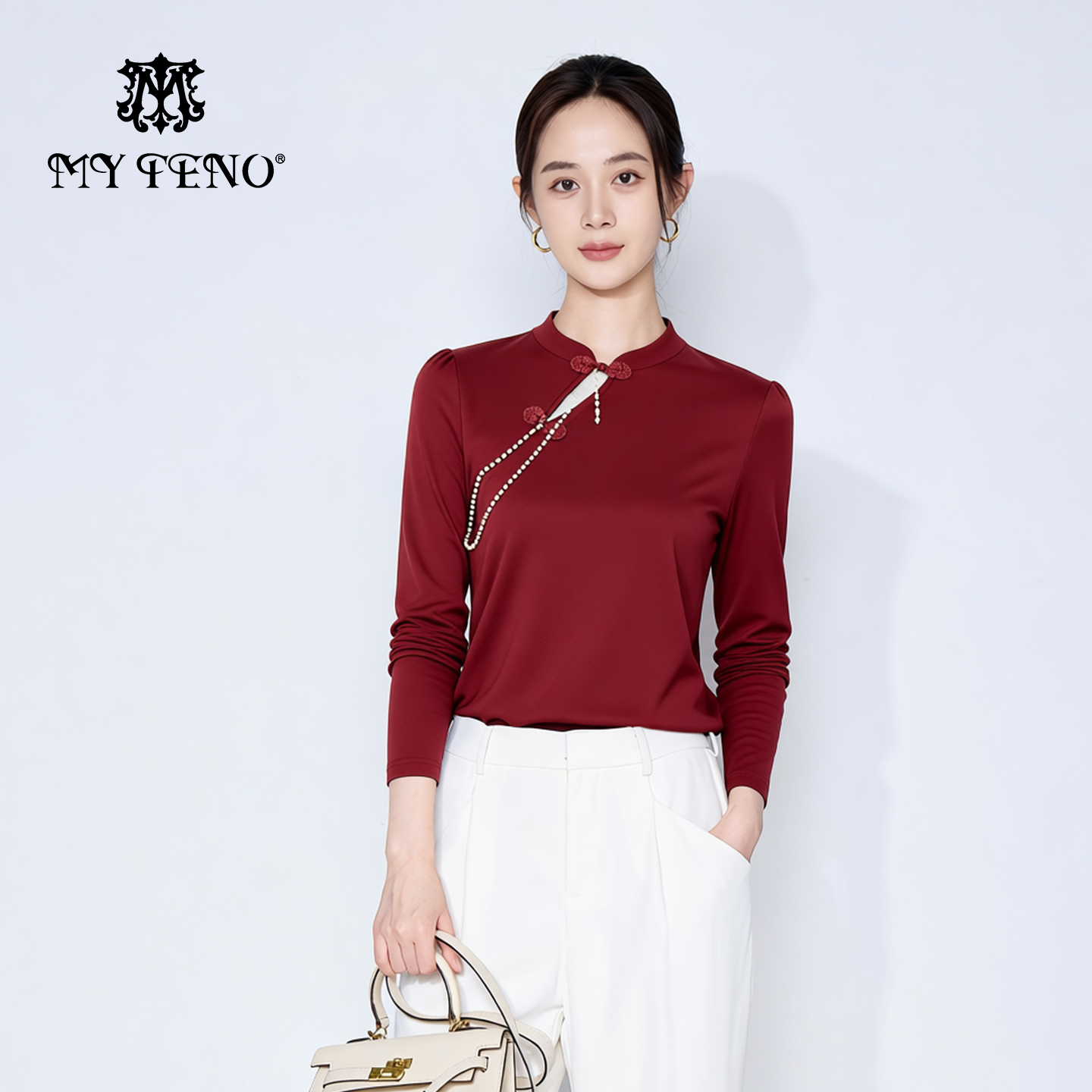 马天奴新中式立领盘扣修身上衣