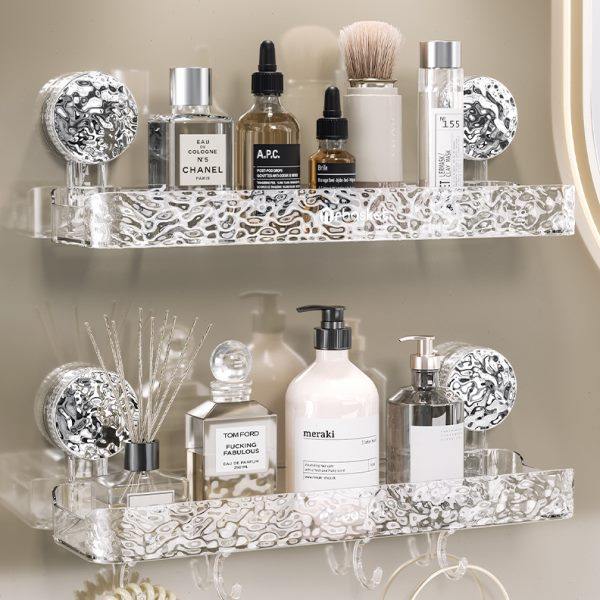 浴室置物架免打孔壁挂式镜柜前收纳盒卫生间洗漱台化妆品收纳架子,家庭/个人清洁工具,浴室角架/置物架,淘宝优惠券,粉丝福利购,淘宝优惠卷