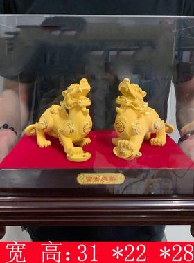 招财貔貅摆件绒沙金招财金貔貅摆件 特大沙金中式霸气办公桌摆件
