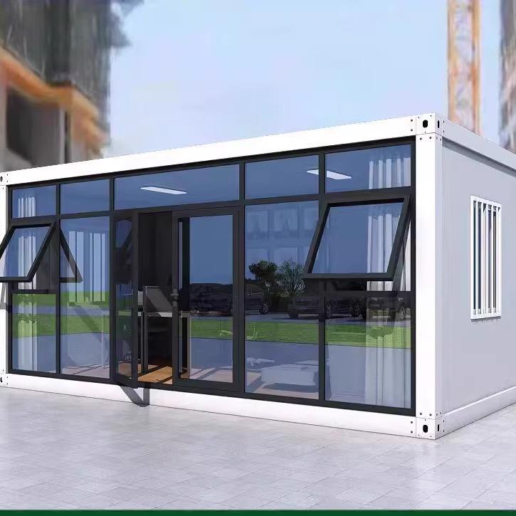集装箱移动房玻璃幕墙住人办公室出口箱房简易组装可拆卸活动板房