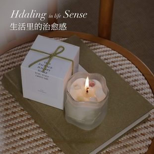 高级香薰蜡烛磨砂耳石生日晶送朋友香氛礼物原创「左氛围说」小众