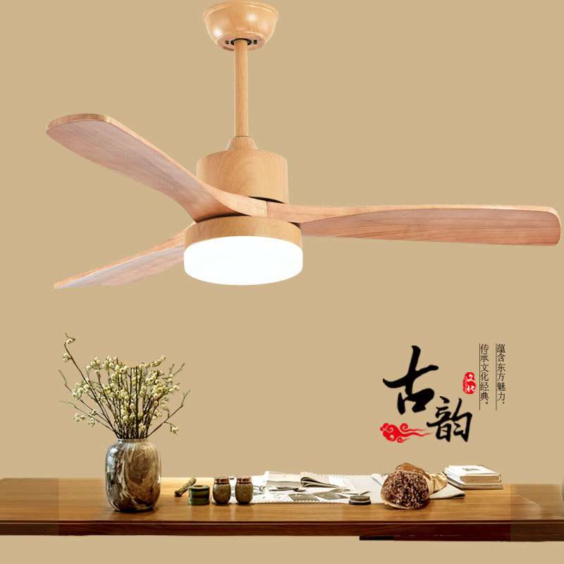 北欧风扇灯吊扇灯卧室客厅家用LED遥控带电扇灯餐厅吊灯美式实木