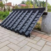 瓦檐迎滴屋单面檐cm水瓦仿古片塑料一体门0新中式 011门头x7树脂瓦