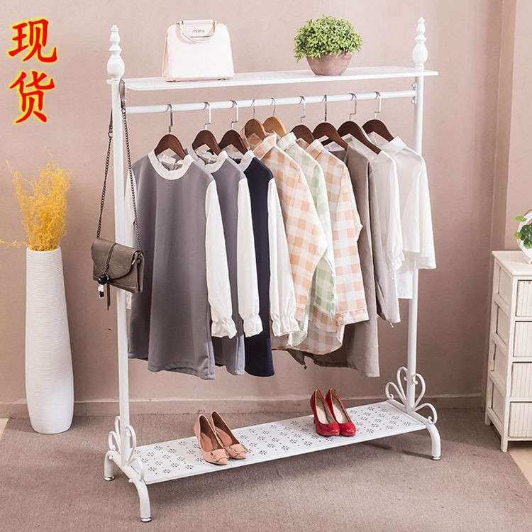现代室内房间铁艺衣帽架挂衣架落地卧室简易衣服架户外晾晒衣挂架