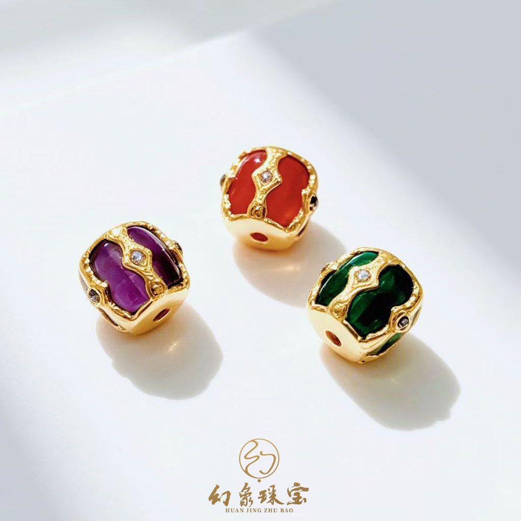 金包银星眸配珠隔珠DIY串珠配件