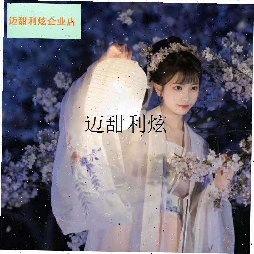 古风纸灯笼手提冬瓜形国风汉服拍摄F道具中秋节装饰手工绘画可折,