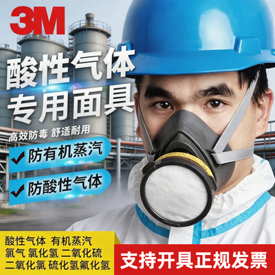 3M氯气二氧化硫过滤3200防毒面罩