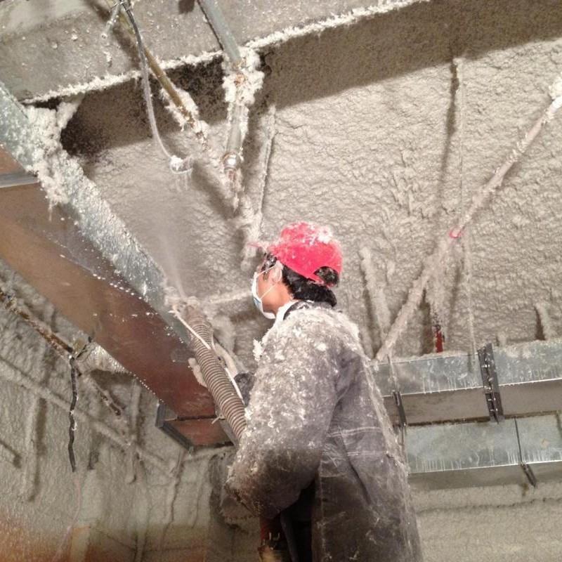 无机纤维喷涂工程机房体育馆天花墙体吸声隔音降噪隔热保温材料