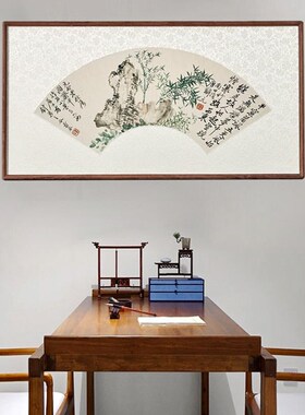 卯榫圆角框摆台檀木裱框字画框y挂墙中式实木装裱字画正方形窄边