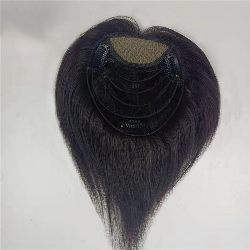 许昌假发女全手织拉绳头顶补发片真人发丝前额双递针自然隐形补发
