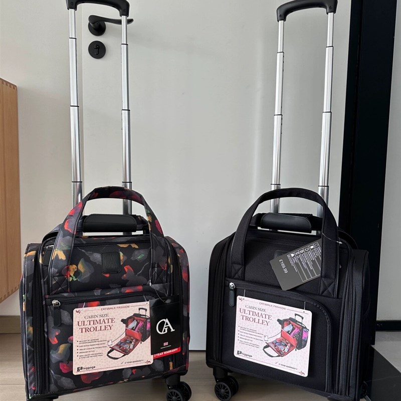 牛津布行李箱16寸小登机箱儿童拉杆箱黑色帆布旅行箱密码箱皮箱子