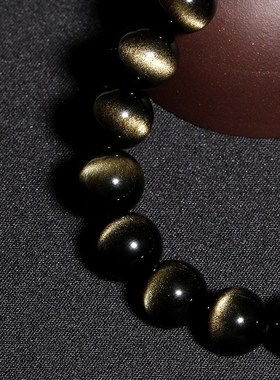 金曜石手链 强光双眼线猫长眼金曜石手串 水晶饰品直销金曜石