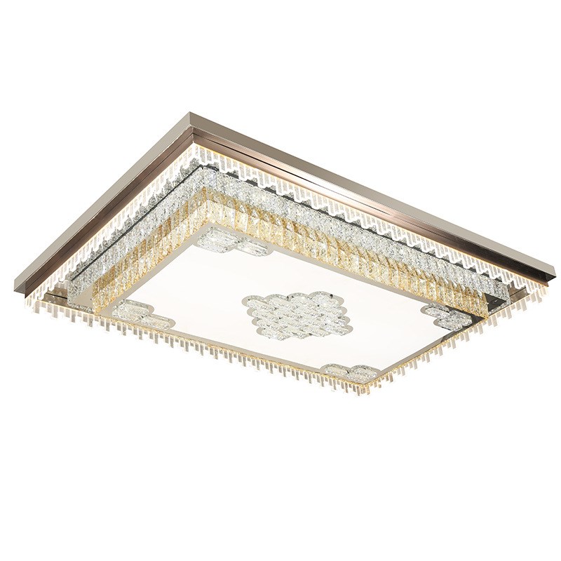 新款圆形水晶吸顶灯 LED轻奢客厅简约大灯套餐长方形现代水晶灯具