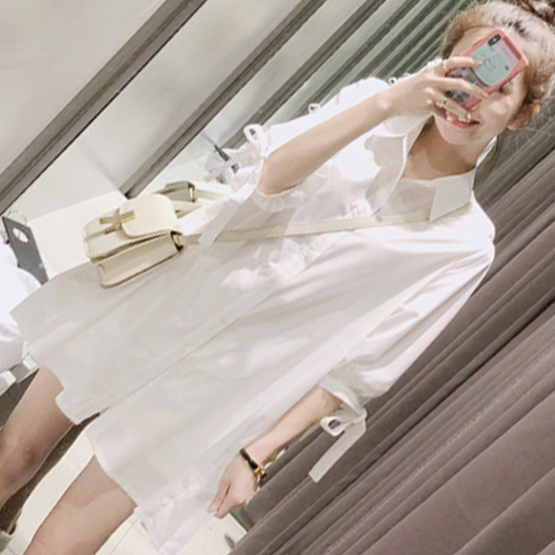 孕妇装夏装连衣裙2022春秋新款时尚中长款衬P衫裙潮妈怀孕期娃娃