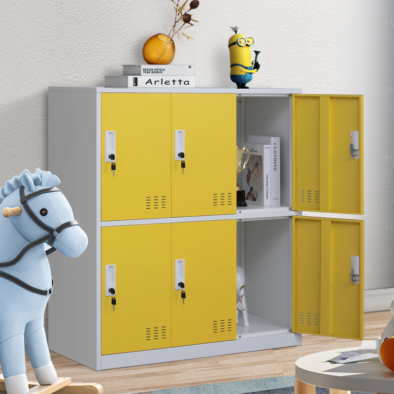 优佰学生书包柜钢制m多门储物柜员工更衣柜存包柜办公柜铁矮柜带