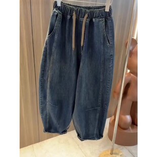 复古宽松直筒休闲阔腿老爹裤 特大码 秋冬季 男女装 300斤牛仔哈伦裤