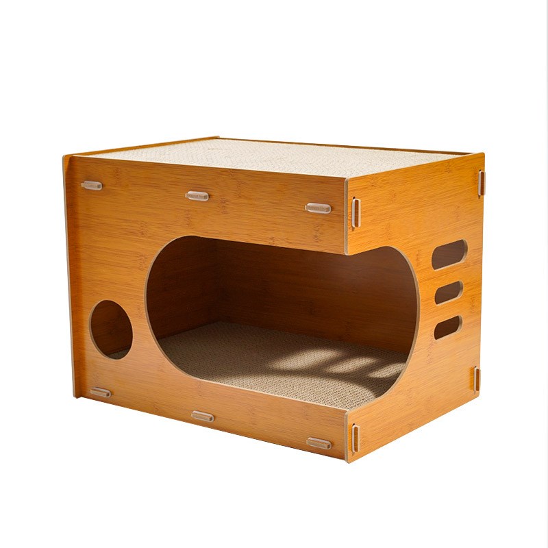 新品夏季猫窝瓦楞纸可替换耐抓不掉屑猫抓板四季通用猫屋透气实木