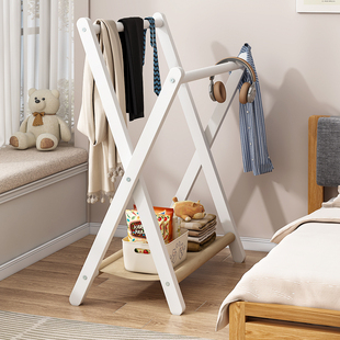 床边床头床尾临时晚上睡觉放衣服神器折叠挂衣架落地卧室小衣帽架
