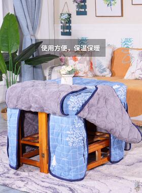 极速FAbS烤火罩八片布罩套加绒加厚正方形家用电暖炉罩烤火被子法