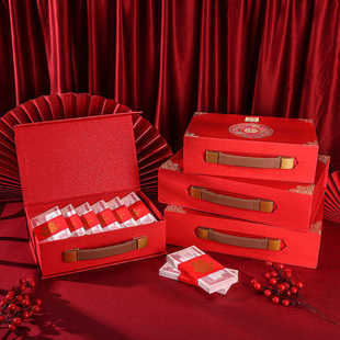 极速聘礼盒提亲订婚彩n礼盒钱盒子6/10万结婚装彩礼的箱子礼金盒