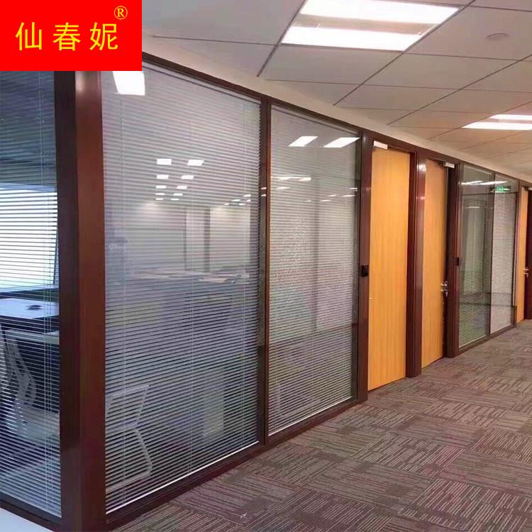 极速州双玻隔断公墙办单玻磨砂钢玻璃广I铝合化璃金隔玻室百叶音