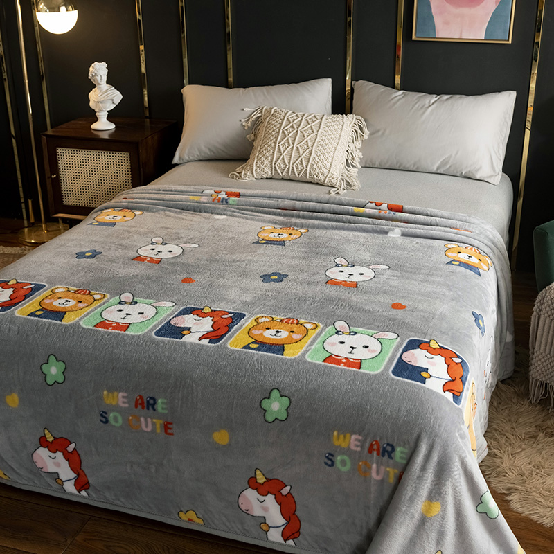 极速冬季加厚毯子法兰绒q珊瑚绒床单单件加绒单人宿舍毛毯学生被