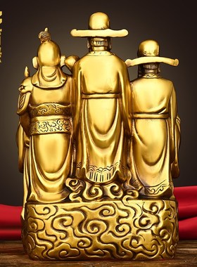 极速黄铜五e路财神爷摆件客厅供奉店铺开业礼品收银台桌面摆放铜