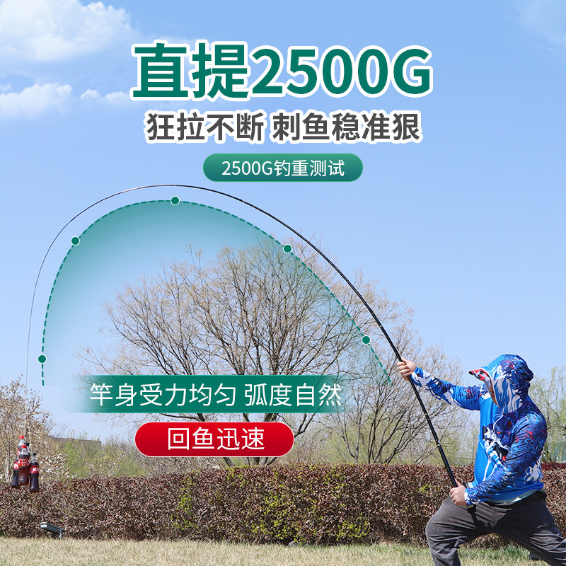 极速28偏19调黑坑大物台钓竿湖泊江河手竿M超硬调鱼杆鲤鱼杆超轻