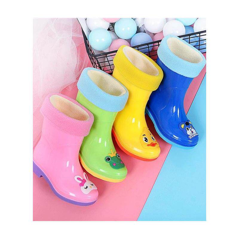 极速儿童雨鞋2-10岁男童女童水鞋小孩雨靴子加绒冬水桶Z鞋防水保