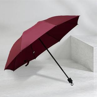 极速8骨纯色单人雨伞经济实惠y款 手动三折伞高密度碰击布黑色烤