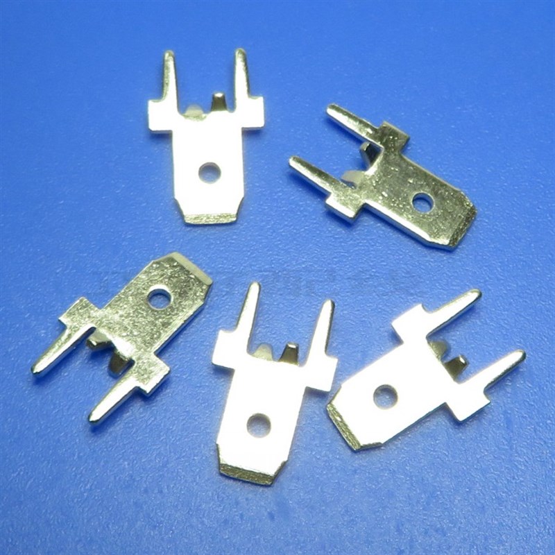 极速4.8线路板插片187内固定柱厚度0.8HMM黄铜锡线路板定位焊片20