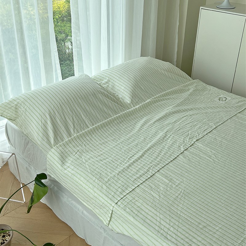 极速月光集全棉水洗棉条纹u睡袋旅行酒店简约四季通用款单人双人