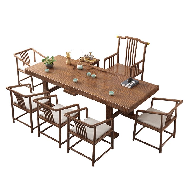 极速实木大板茶桌椅组合新中式功夫茶台禅K意泡茶几办公室家用原