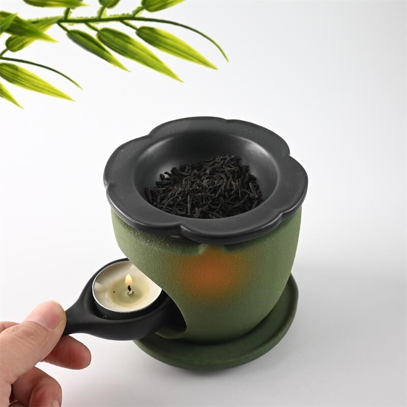 新品绿色渐变陶瓷隔火熏香蜡烛香粉精油香薰O灯烤茶炉檀香沉香香