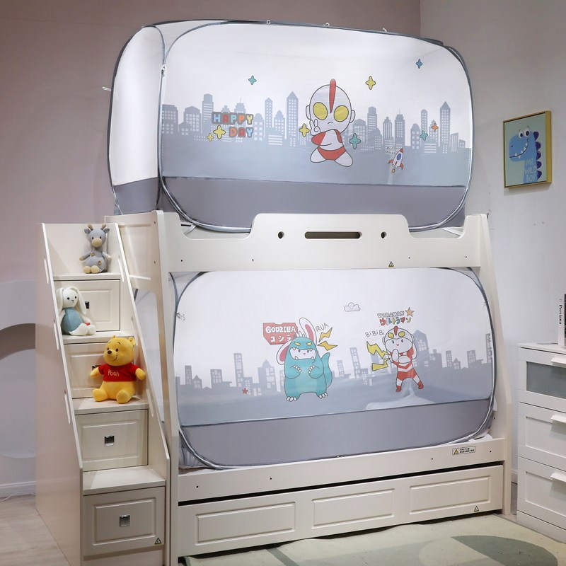 极速免安装蒙古包蚊帐遮光儿童高低子母床学生宿舍单人V上下铺0.9