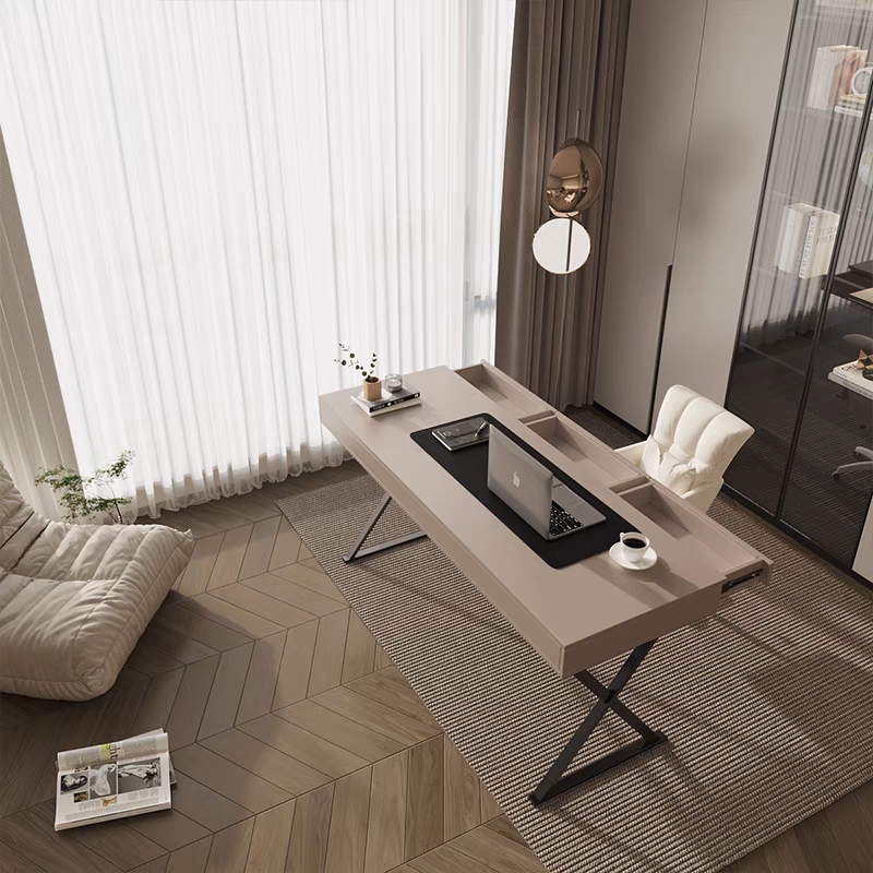 极速意式极c简书桌家用写字台北欧现代简约电脑桌小户型卧室书房