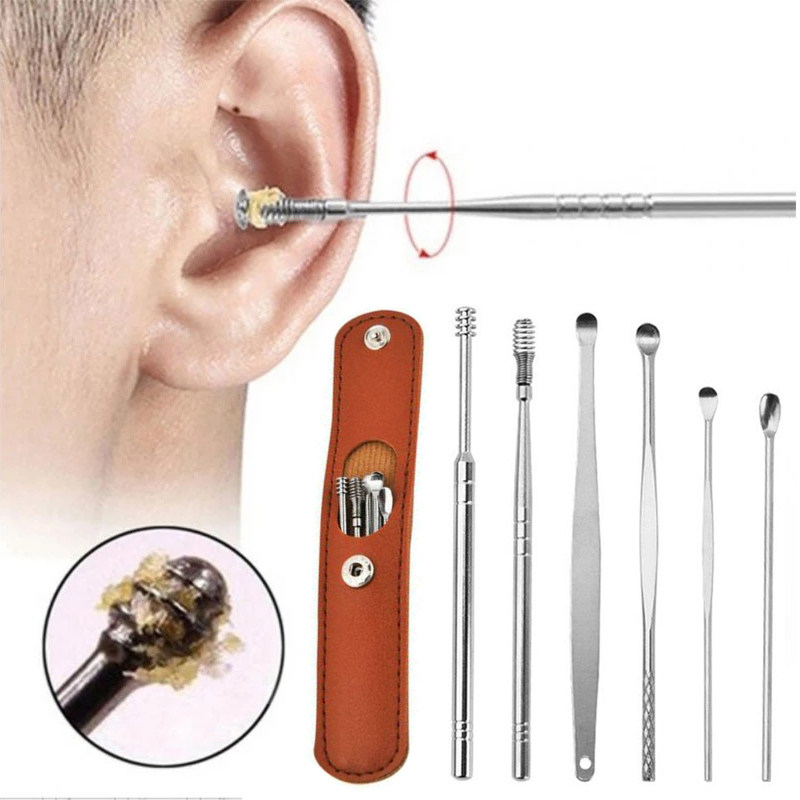 极速6Pcs/segt Ear Cleaner Ear Vax Remover Spring Spiral Cure
