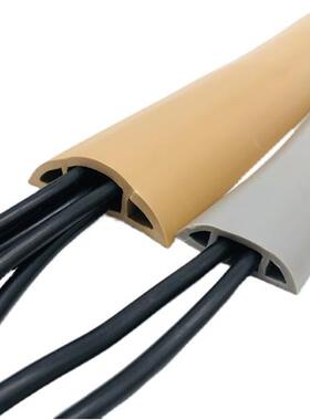 极速PVCc软胶线槽地面灰色走线槽 抗压防踩遮缝明装理线槽黑色软