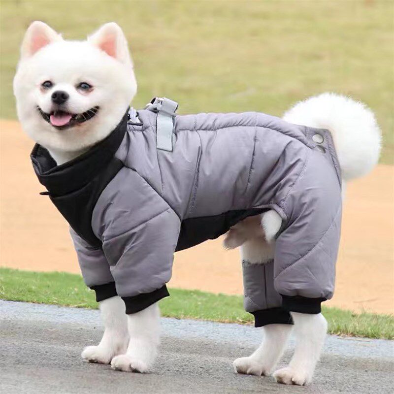 新品狗狗四脚衣服加厚冬装博美泰迪棉衣比熊吉娃娃T小型犬加绒保