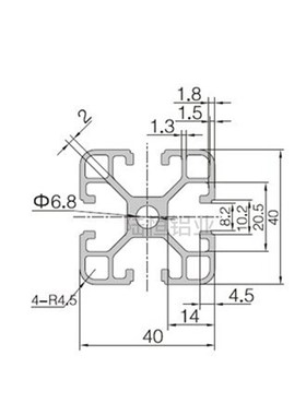 极速工业铝合金型j材欧标4040L铝型材 40*40流水线工作台框架鱼缸