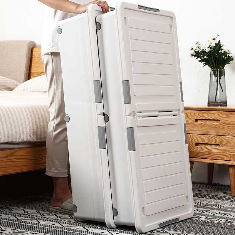 极速天鼠床底收纳盒带轮扁平v特大抽屉储物整理箱床下收纳神器收