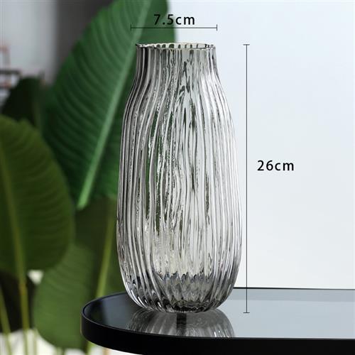 极速大号玻璃花瓶透明水培富贵竹百合花瓶摆件客厅插鲜Z花乾燥花