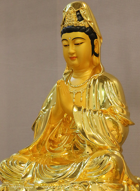 新品贴金合掌f观音佛像供奉摆件南海观世音菩萨佛像居家供奉家用