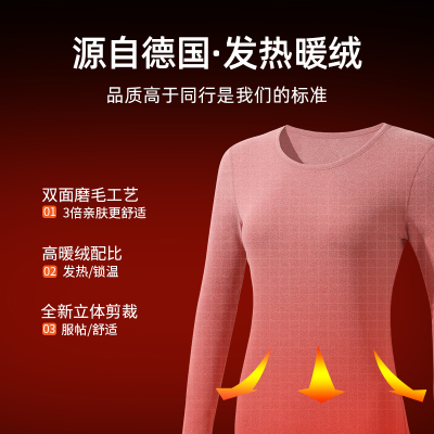 新品中老年人秋衣秋裤套装女薄款发D热自妈妈保暖内衣加绒德线衣