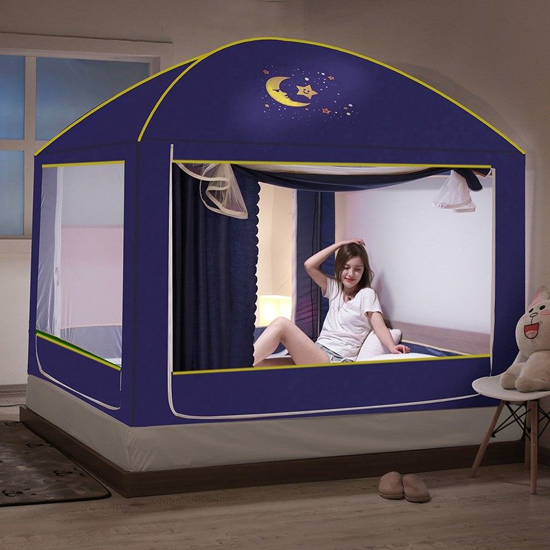 极速遮光布圆顶蒙古包蚊帐床帘一体式支架家N用卧室防尘顶三开门,床上用品,蚊帐,淘宝优惠券,粉丝福利购,淘宝优惠卷