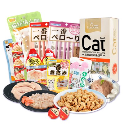 貓研e所貓零食大禮包貓罐頭貓條營(yíng)養(yǎng)增肥發(fā)腮混合袋裝 極速 成幼