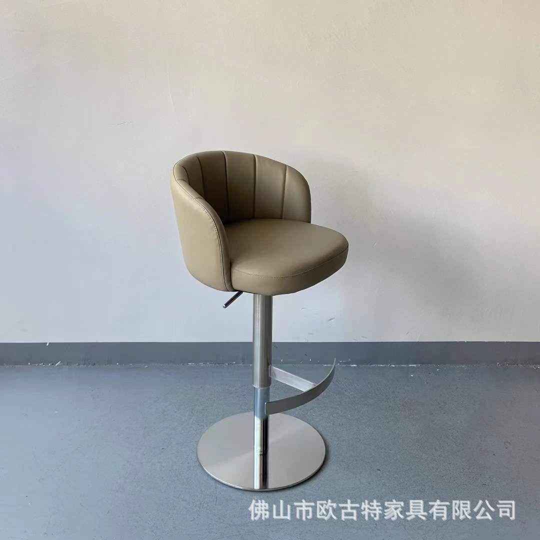 北欧创意高脚婚礼椅轻奢靠背高凳不锈钢现代酒吧可旋转升降吧台椅